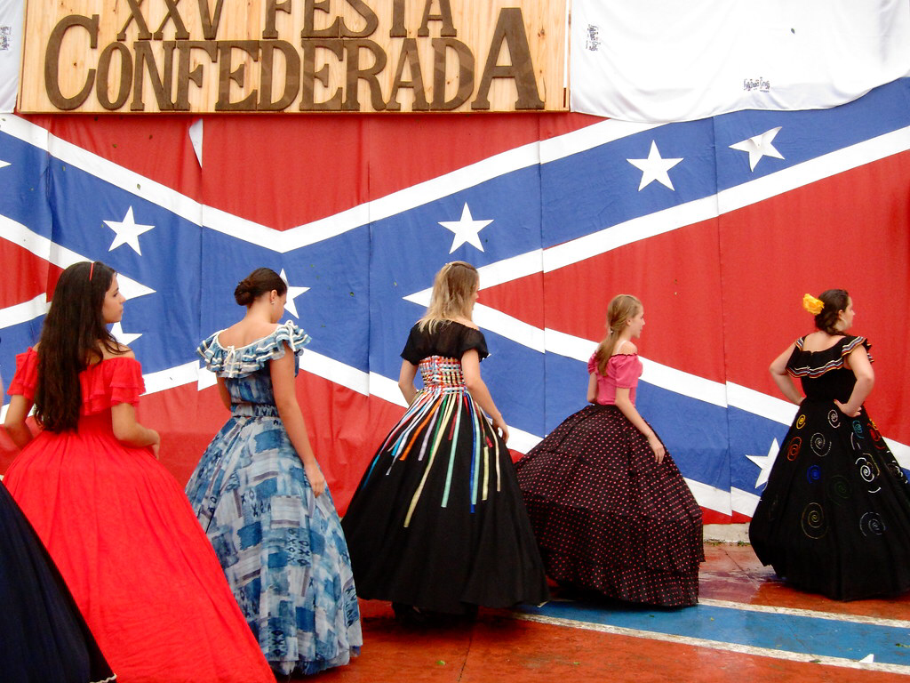 Five Ladies Confederadas at the Confederate Festival in Santa Barbara d'Oeste, Sāo Paulo
